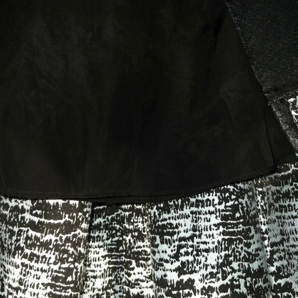 Jonathan‎ Simkhai Blue & Black Patterned Thick Pleated Skirt Size 2